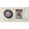 Image 1 : 1984 NHL GLEN RESCH NY ISLANDERS HOCKEY CARD & PUCK - AUTOGRAPH