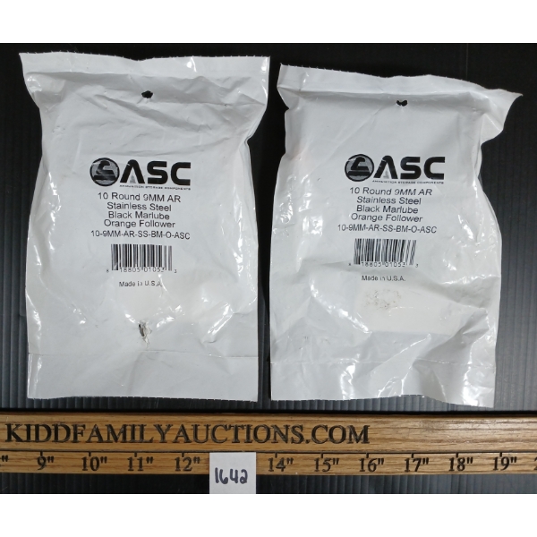 LOT OF 2 - ASC 9 MM LAR-15 10 RND PISTOL MAGAZINES - PAL REQ.
