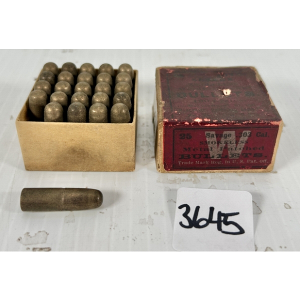 BULLETS: 25X WINCHESTER .303 CAL (SAVAGE) FMJ