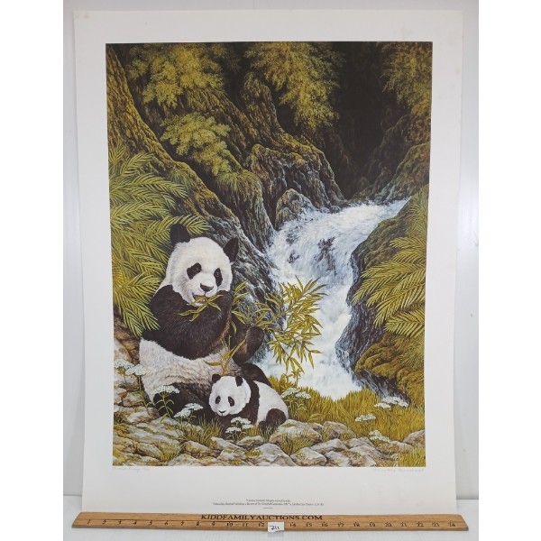 "CHINA TREASURE - PANDA BEARS" BY CHRISTINE MARSHALL (PRS CDN ARTIST) - LITHO PRINT