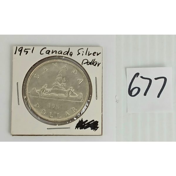 1951 CDN SILVER DOLLAR COIN