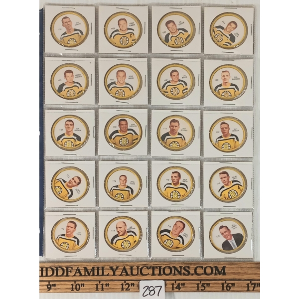 LOT OF 20 - 1961-1962 SHIRRIFF VINTAGE NHL BOSTON BRUINS HOCKEY COINS