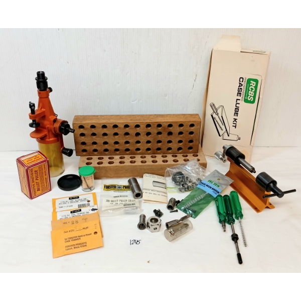 JOB LOT - RELOADING ACCESSORIES - CASE LUBE KIT, CASE TRIMMERS, POWDER MEASURE, ETC
