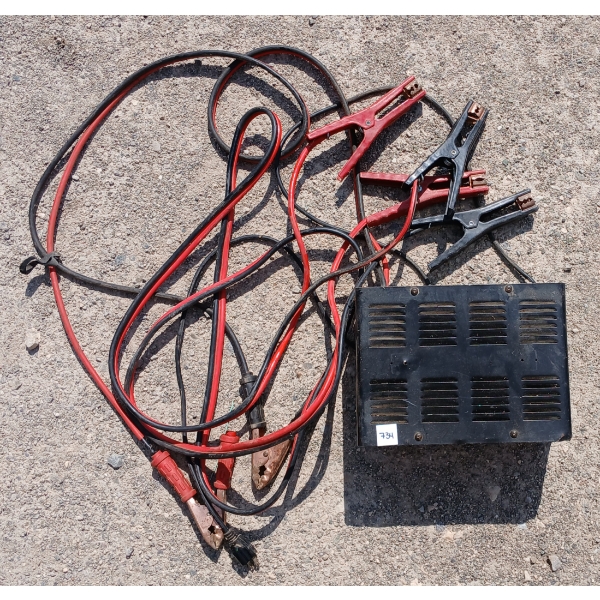 LOT OF 2 - MOTOMASTER BATTERY CHARGER & BOOSTER CABLES