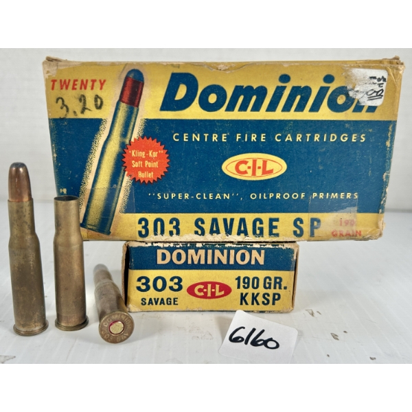 AMMO / BRASS: 35X LIVE & 5X BRASS CIL .303 SAV - 190 GR SP