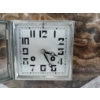 Image 3 : ART DECO DEER FIGURE MANTLE CLOCK W/ BOOKENDS - ONYX & MARBLE