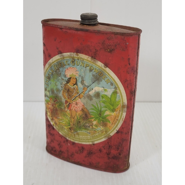 INDIAN RIFLE GUNPOWDER TIN