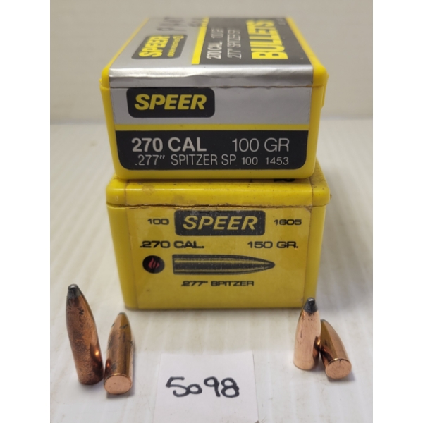 BULLETS: APPROX 150X SPEER .270 - 100 & 150GR - SPITZER SP & SPITZER