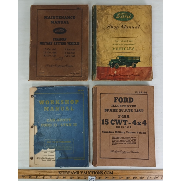LOT OF 4 - WWII CDN FORD MILITARY VEHICLE MANUALS