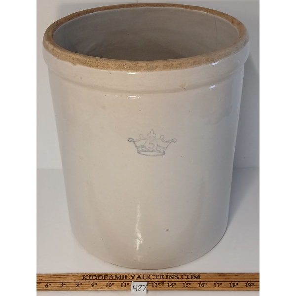 ROBINSON RANSBOTTOM STONEWARE OPEN-TOP CROCK - 5 GAL