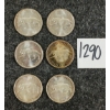 Image 1 : LOT OF 6 - 1967 CDN 25 CENT SILVER COINS