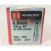 Image 2 : BULLETS: 100X HORNADY INTERLOCK 6.5MM - 129GR - SP - SEALED