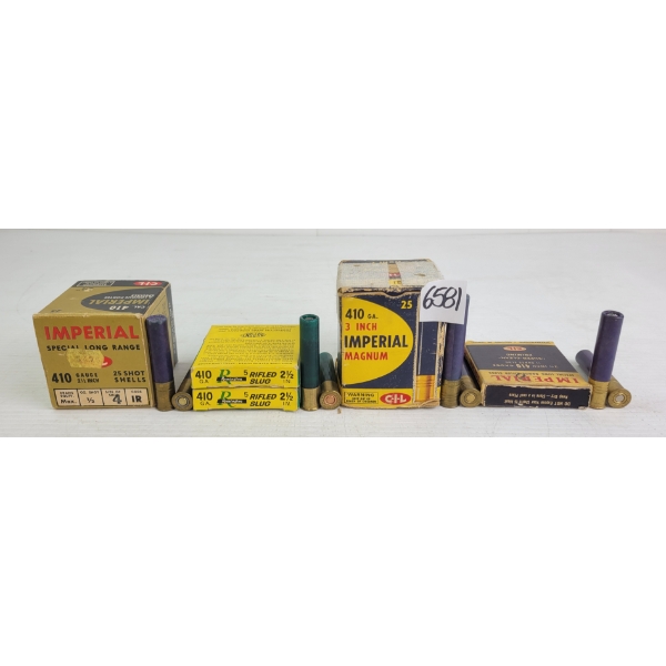 AMMO: 55X REMINGTON & IMPERIAL 410GA - 2-1/2 & 3IN - #4, 5 & SLUGS