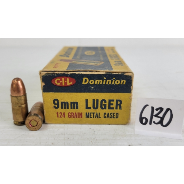 AMMO: 50X DOMINION 9MM LUGER - 124GR - FMC
