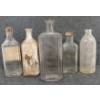 Image 3 : LOT OF 5 - APOTHECARY BOTTLES - INCL POISON & LOTION, ETC
