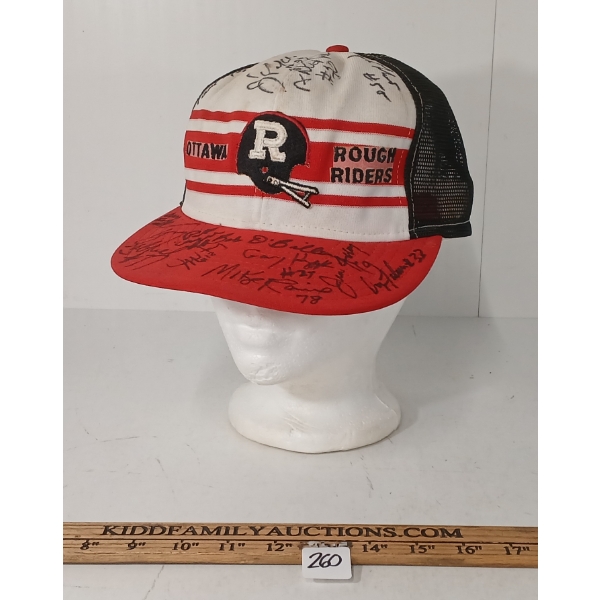 OTTAWA ROUGH RIDERS CFL TEAM SIGNED BASEBALL CAP