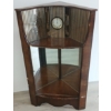 Image 1 : CORNER CURIO CABINET W/ CLOCK - ART DECO STYLE - MAHOGANY - C. 1930-1940's