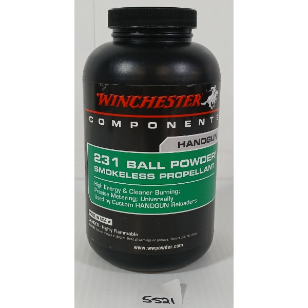 POWDER: WINCHESTER HANDGUN 231 BALL POWDER SMOKELESS PROPELLANT - 1LB