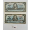LOT OF 2 - 1937 CDN $5 BANKNOTES