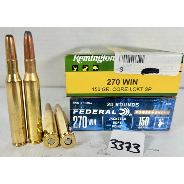 AMMO: 40X REM & FED .270 WIN - 150 GR SP
