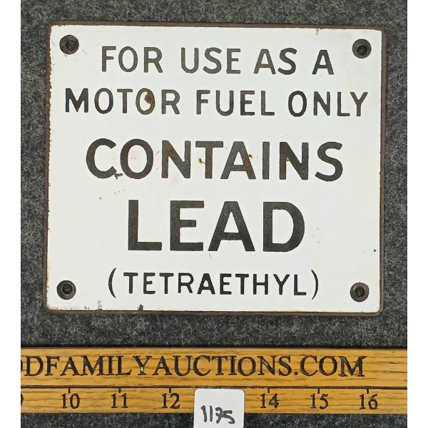 GAS PUMP CONTAINS LEAD (TETRAETHYL) SSP SIGN 