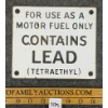 Image 1 : GAS PUMP CONTAINS LEAD (TETRAETHYL) SSP SIGN 