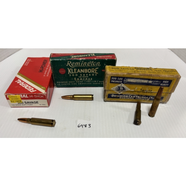 AMMO: 60 X MIXED .300 SAVAGE - MIXED GR