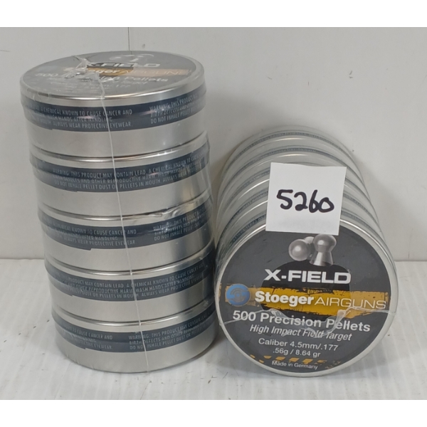 PELLETS: 5000X X-FIELD STOEGER .177 - 56GR - FACTORY SEALED
