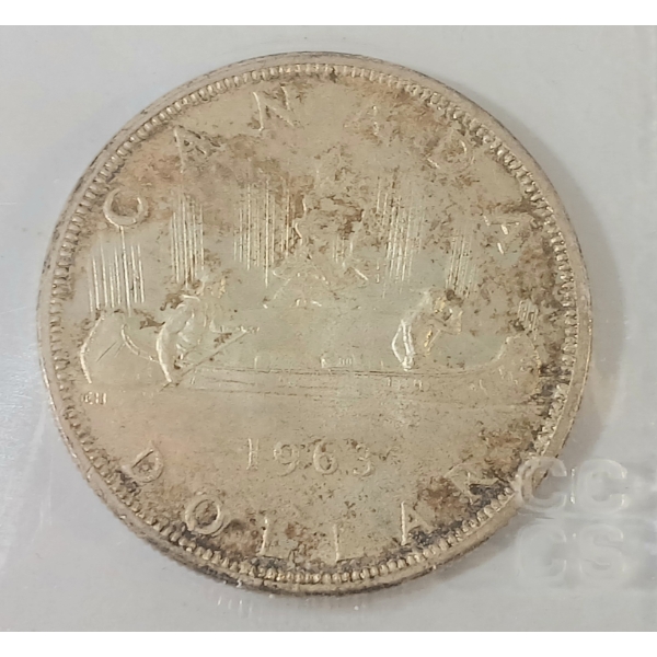 1963 CDN SILVER DOLLAR - CCCS GRADED