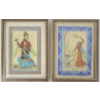 Image 1 : LOT OF 2 - PERSIAN RUBAIYAT SCENES - SIGNED - FRAMED MIXED MEDIA ON PANEL