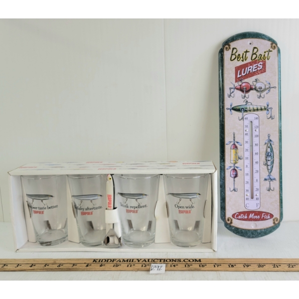 LOT OF 2 - BEST BAIT LURES SST THERMOMETER & RAPALA GLASS SET