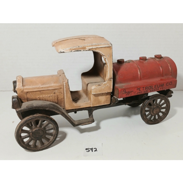 CAST IRON DUGGAR PETROLEUM CO. OIL TANKER 
