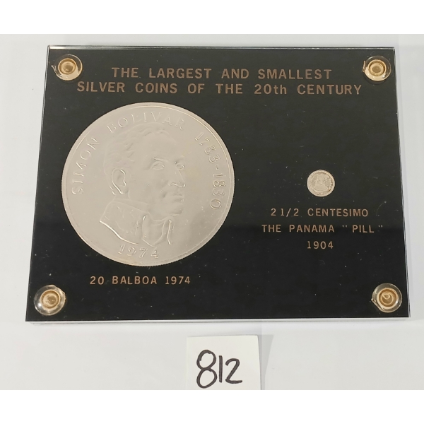 LARGEST & SMALLEST SILVER COINS OF THE 20TH CENTURY - 2 COIN DISPLAY