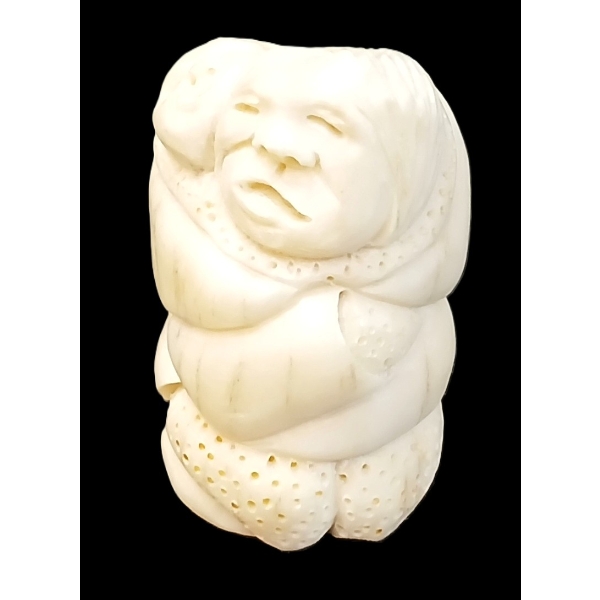 MOTHER & CHILD BY SILAS KAYAKJUAK (PRS CDN ARTIST) - MOOSE ANTLER