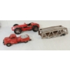 Image 1 : LOT OF 3 - GAMA TIN FRICTION TRUCK, TONKA TRAILER & RACE CAR MODEL