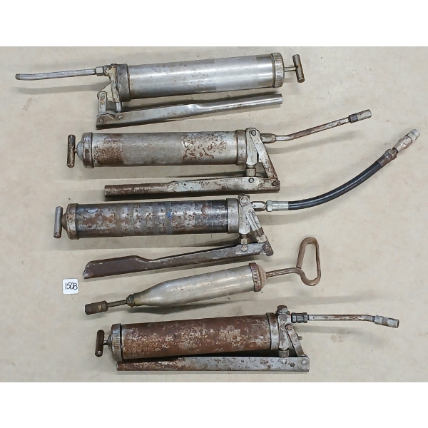 LOT OF 5 - VINTAGE GREASE GUNS