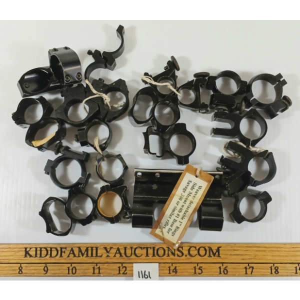 LOT OF 20 - SCOPE RING MOUNTS - INCL WEAVER 1 INCH
