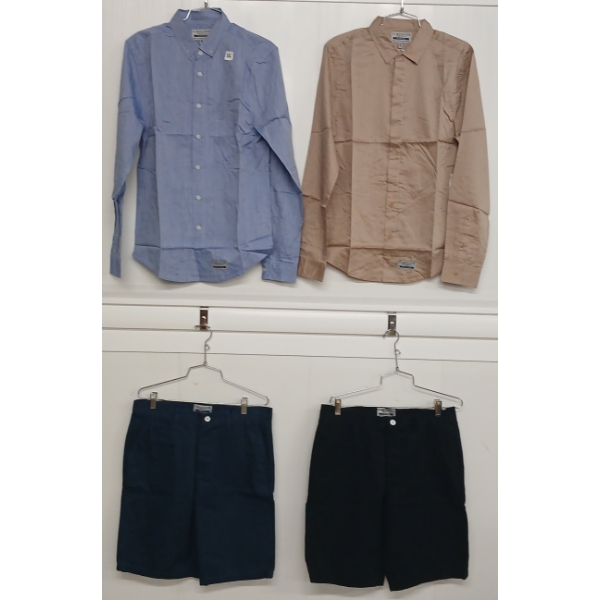 LOT OF 4 - MEN'S CLASSIFIED BUTTON-UP SHIRTS & SHORTS