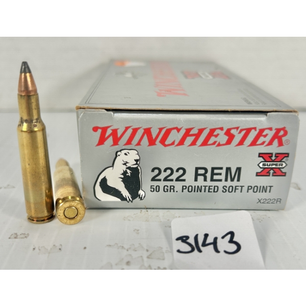 AMMO: 20X WINCHESTER .222 REM - 50 GR SP