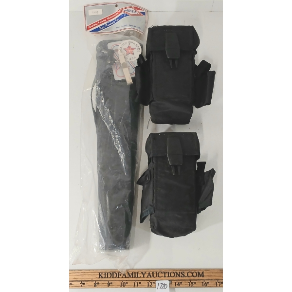 LOT OF 3 - NEET LEATHER ARCHERY QUIVER & POUCHES