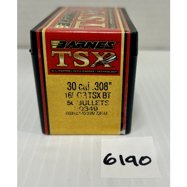 BULLETS: 50X BARNES .30 CAL (.308") 165 GR TSX-BT