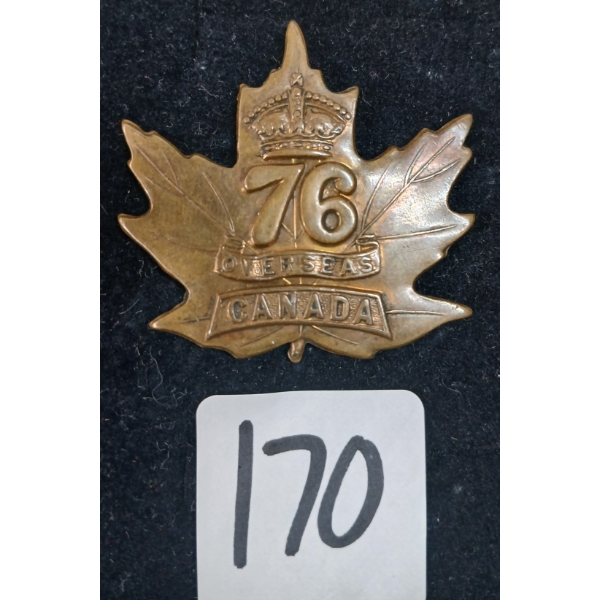 WWI 76TH BATTALION CAP BADGE