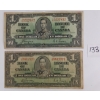 Image 1 : LOT OF 2 - 1937 CDN $1 BANKNOTES