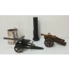 Image 2 : LOT OF 4 - WWII RCN FLASHLIGHT, MODEL CANNONS & PEWTER MUG