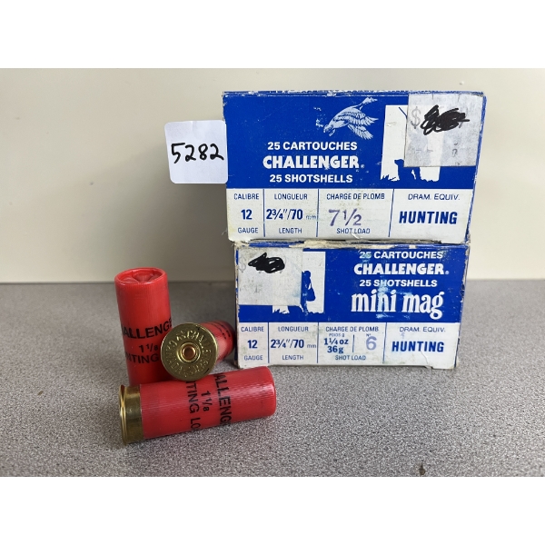 AMMO: 50X CHALLENGER 12 GA 2-3/4IN NO7-1/2 SHOT 