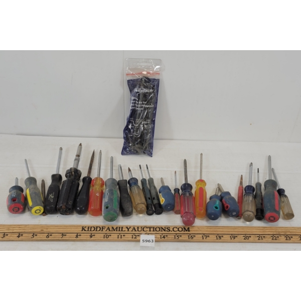 JOB LOT - SCREWDRIVERS & HEX KEY SET, ETC.