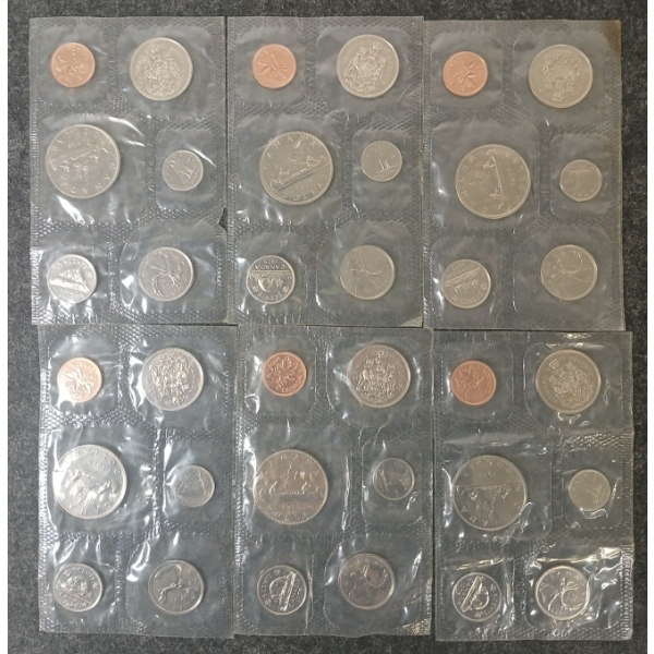 LOT OF 6 - 1975 CDN UNCIRCULATED PROOF SETS