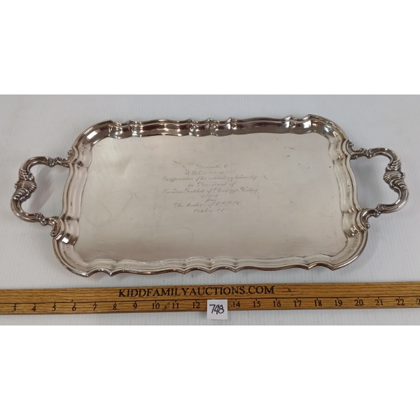 STERLING TRAY - 1961 EMPLOYEE AWARD - CDN INSTITUTE OF PLUMBING & HEATING 