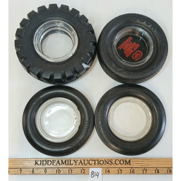 LOT OF 4 - DOMINION & GENERAL TIRE ASH TRAYS
