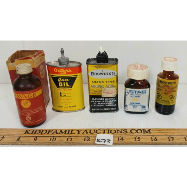 LOT OF 5 - GUN OIL & POWDER SOLVENTS